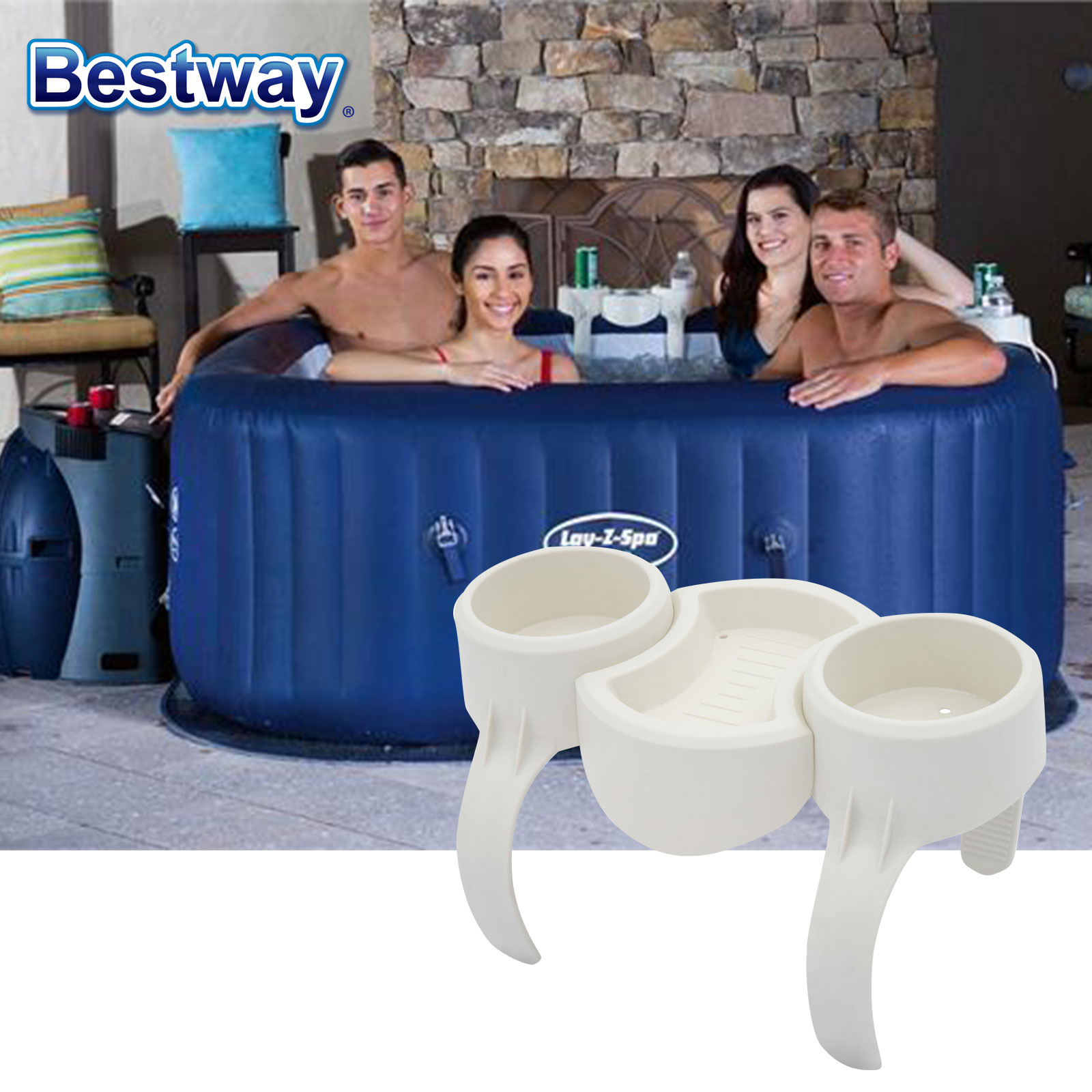 Bestway LayZSpa Accessories Hot Tub Drink 2 X Cup Snack Tray Holder